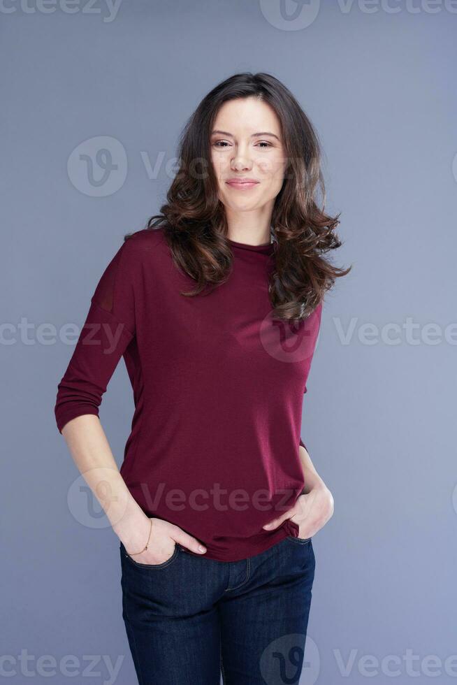 portrait of young woman isolated photo