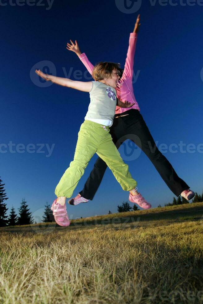 Jumping in to air photo