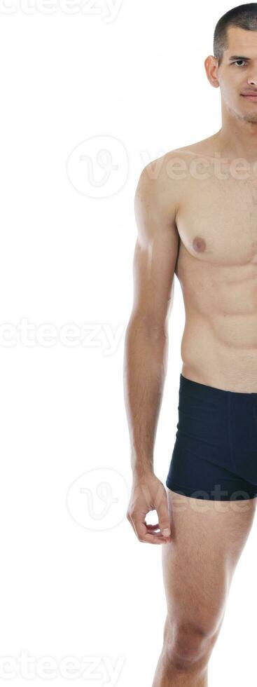 healthy fit young man islated on white background photo