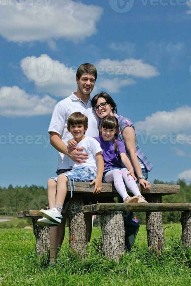 happy young family have fun outdoors photo