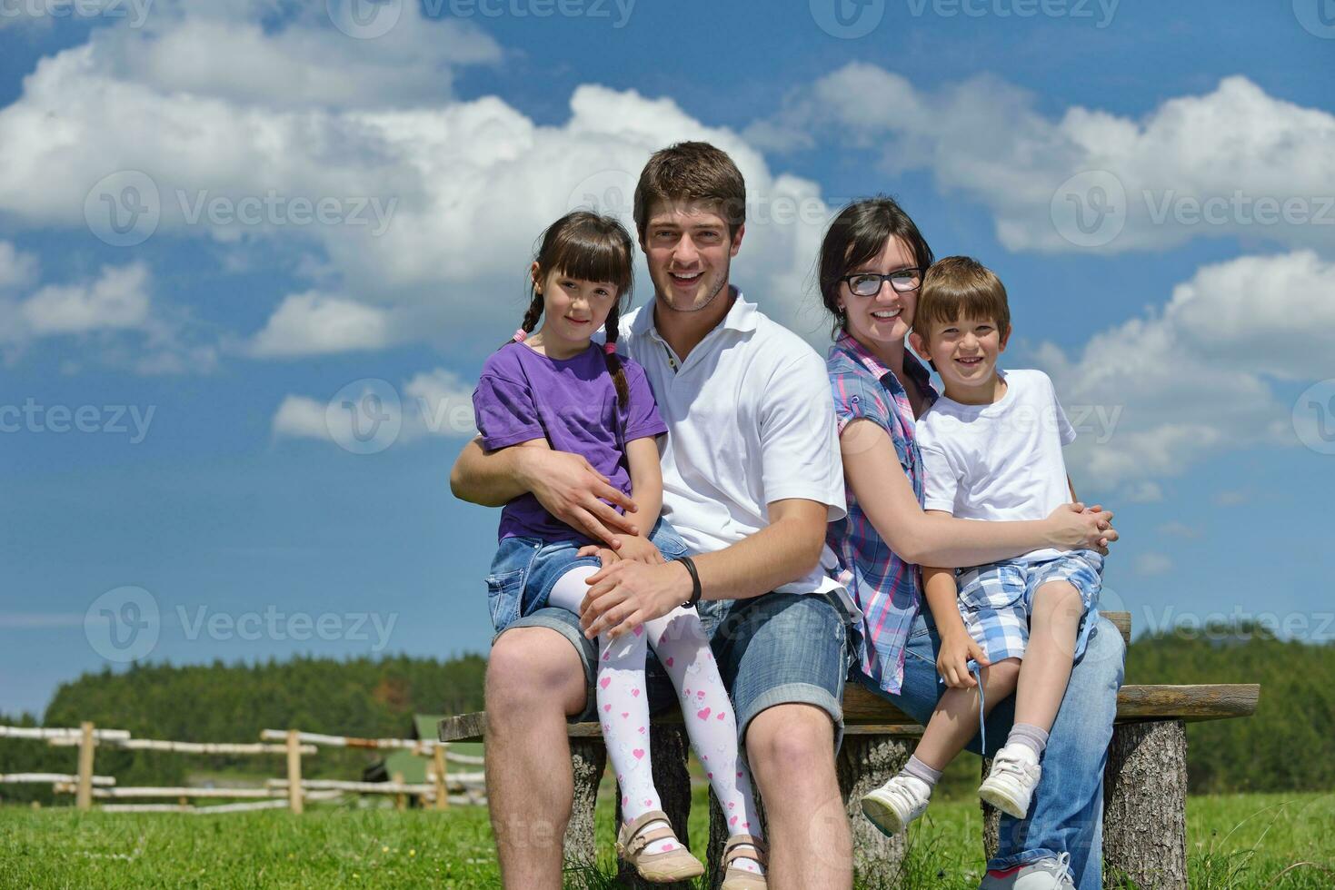 happy young family have fun outdoors photo