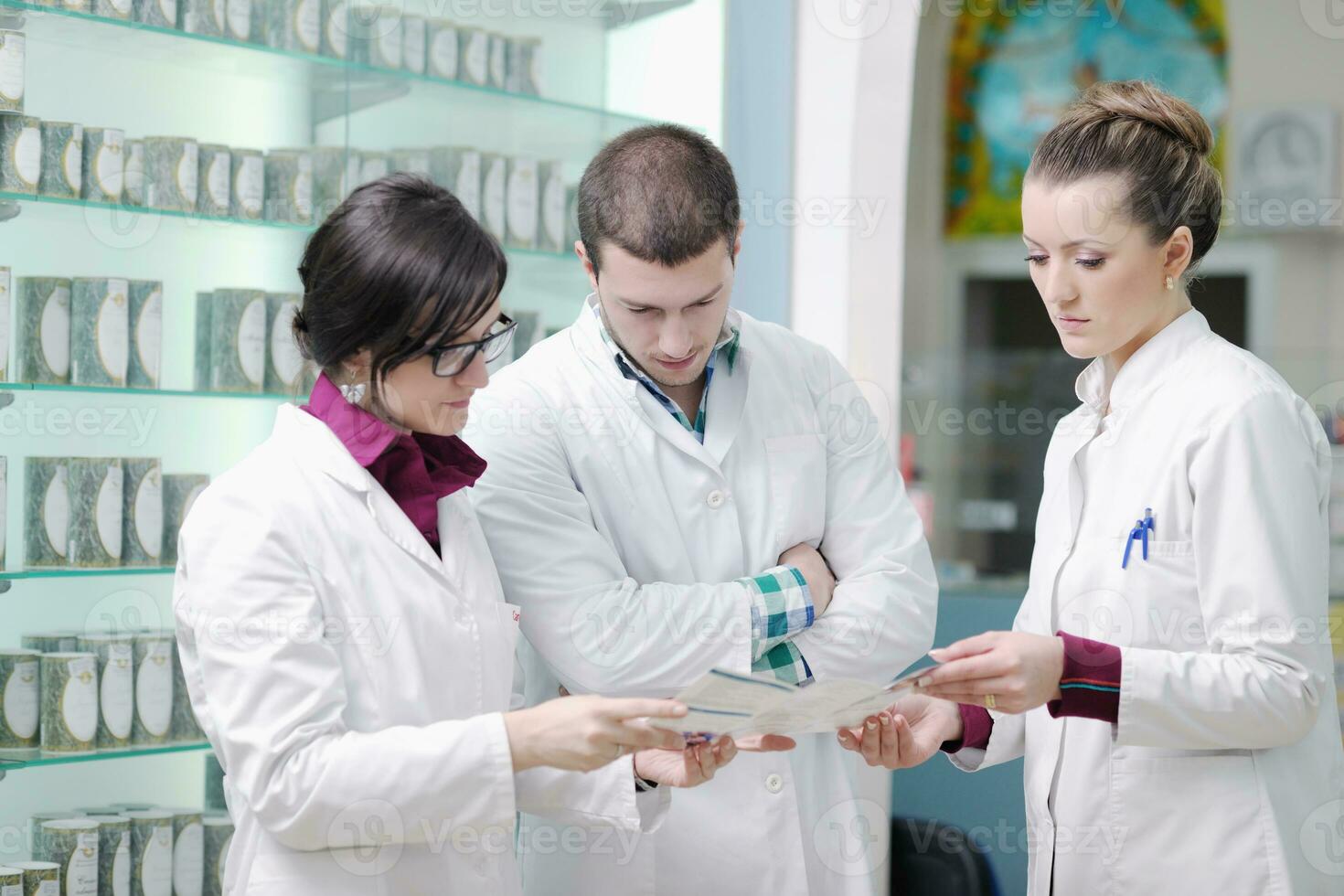 equipo de personas de farmacia farmacia foto