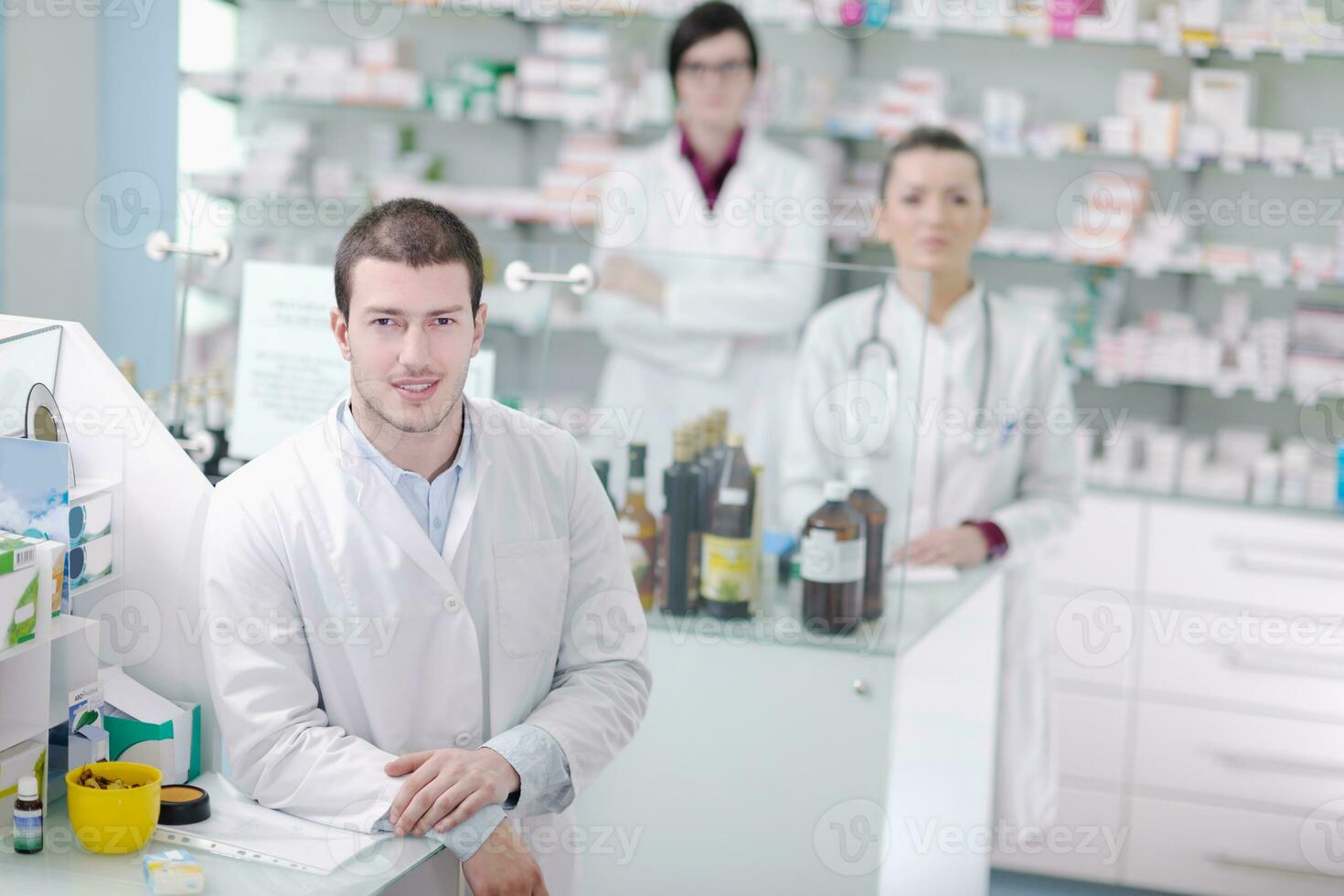 equipo de personas de farmacia farmacia foto