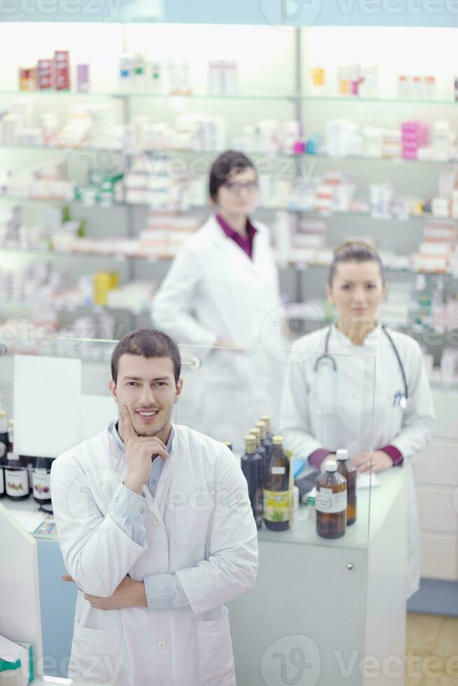 equipo de personas de farmacia farmacia foto