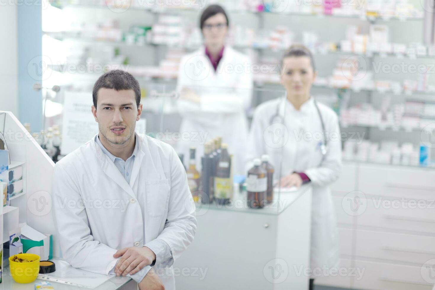 equipo de personas de farmacia farmacia foto