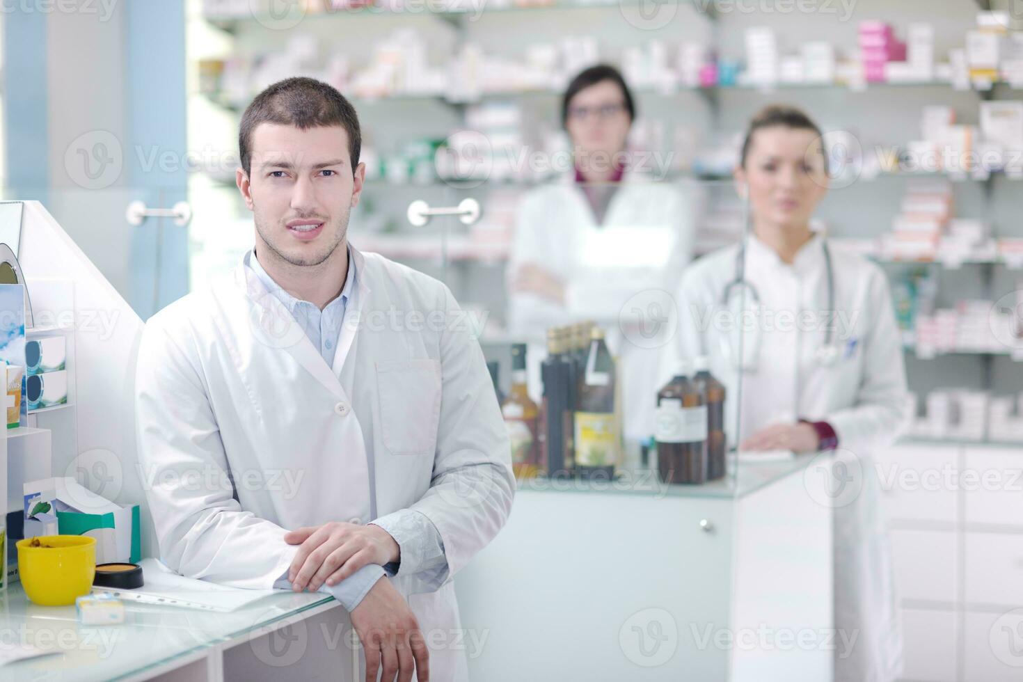 equipo de personas de farmacia farmacia foto