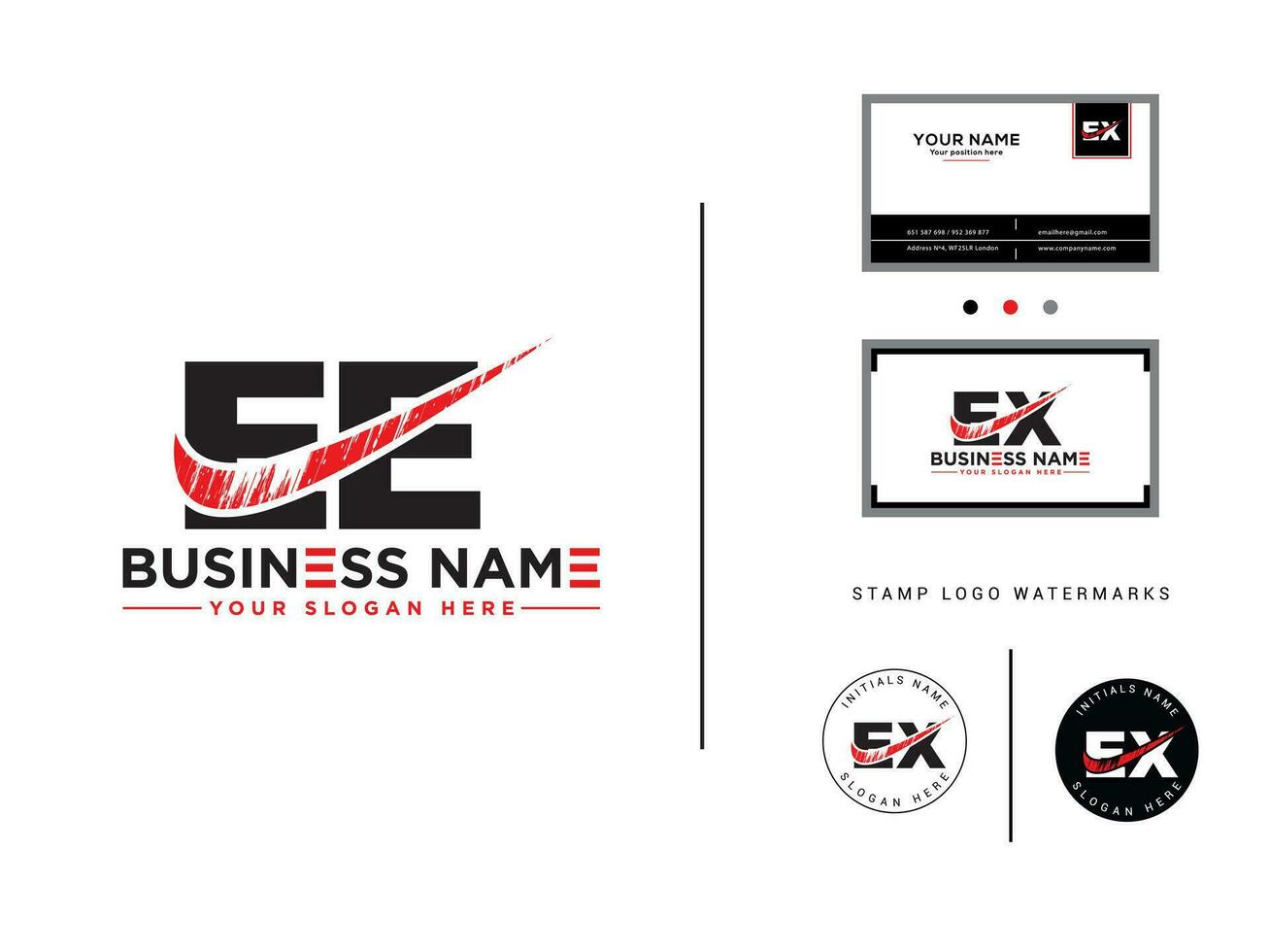 Modern Ee Business Logo, Brush Letters EE Logo Icon Vector Image Design