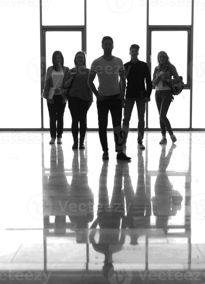 students group standing together as team photo