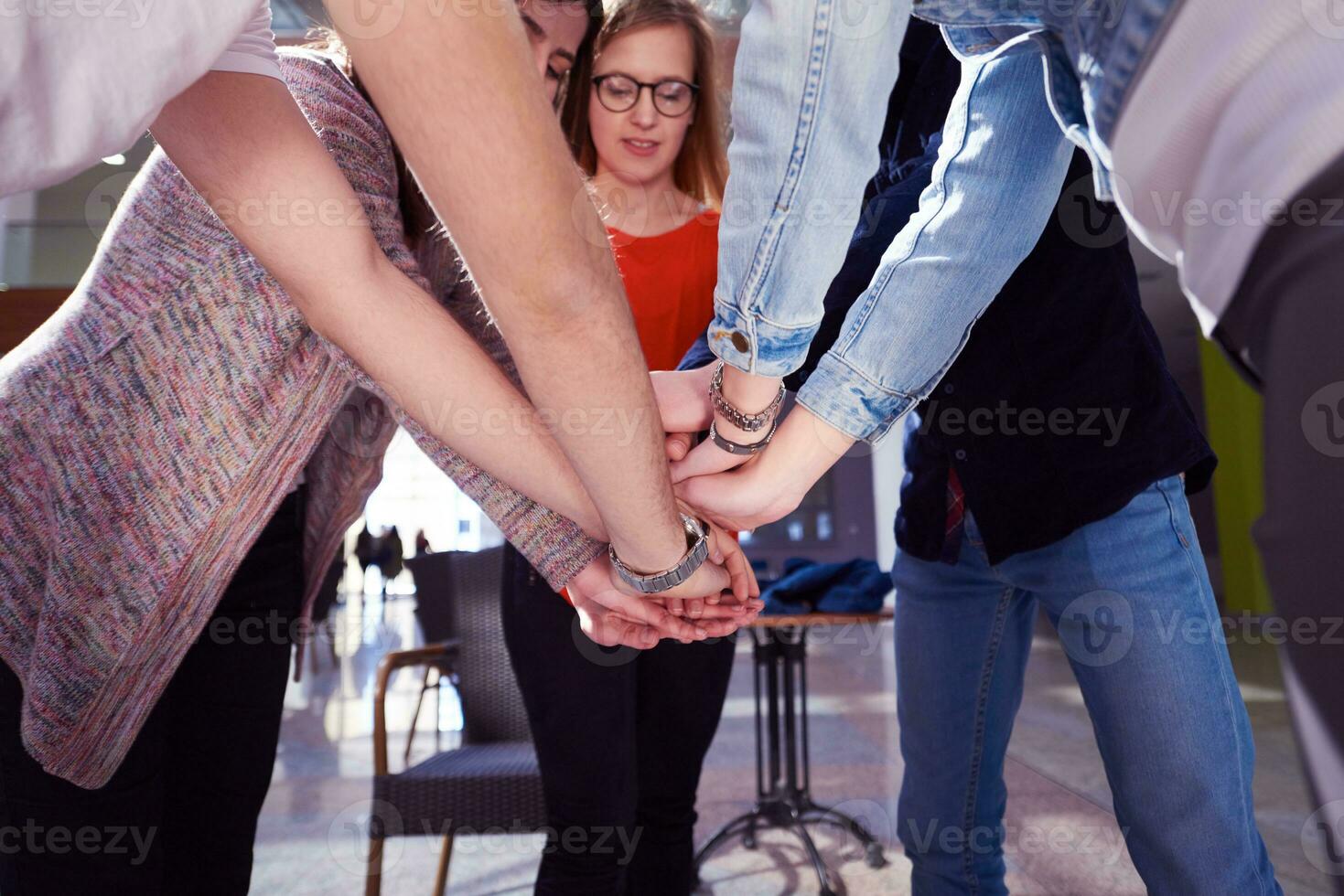 happy students celebrate photo