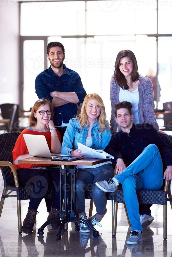 students group standing together as team photo