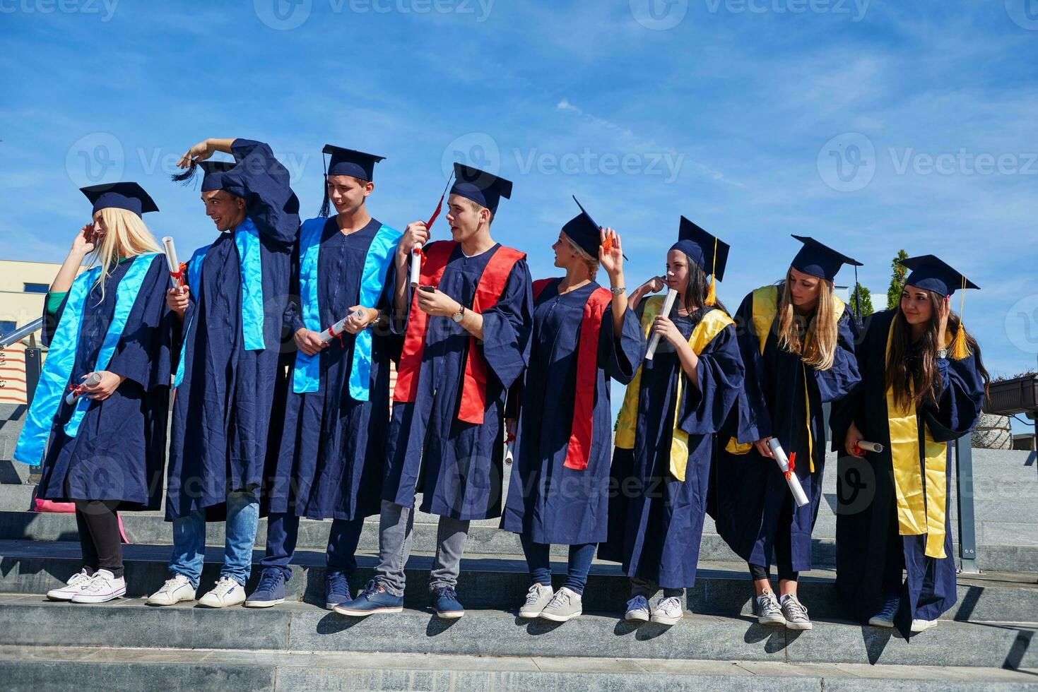 young graduates students group photo