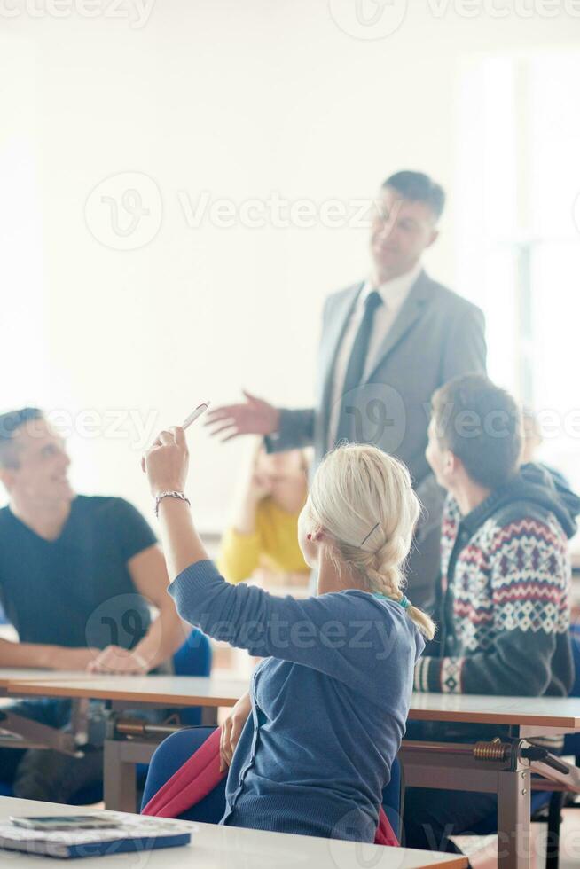 group of students with teacher on class photo
