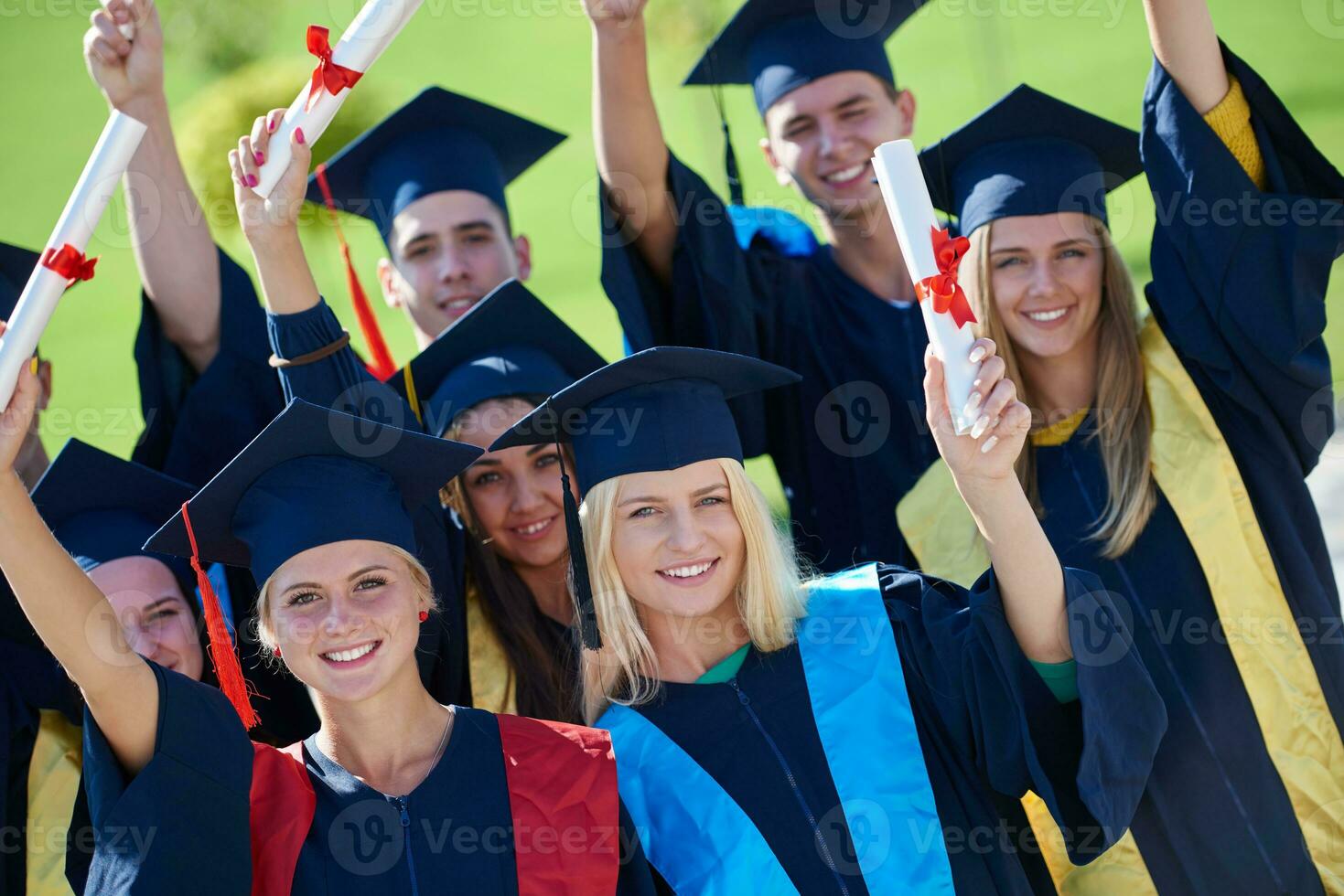 young graduates students group photo