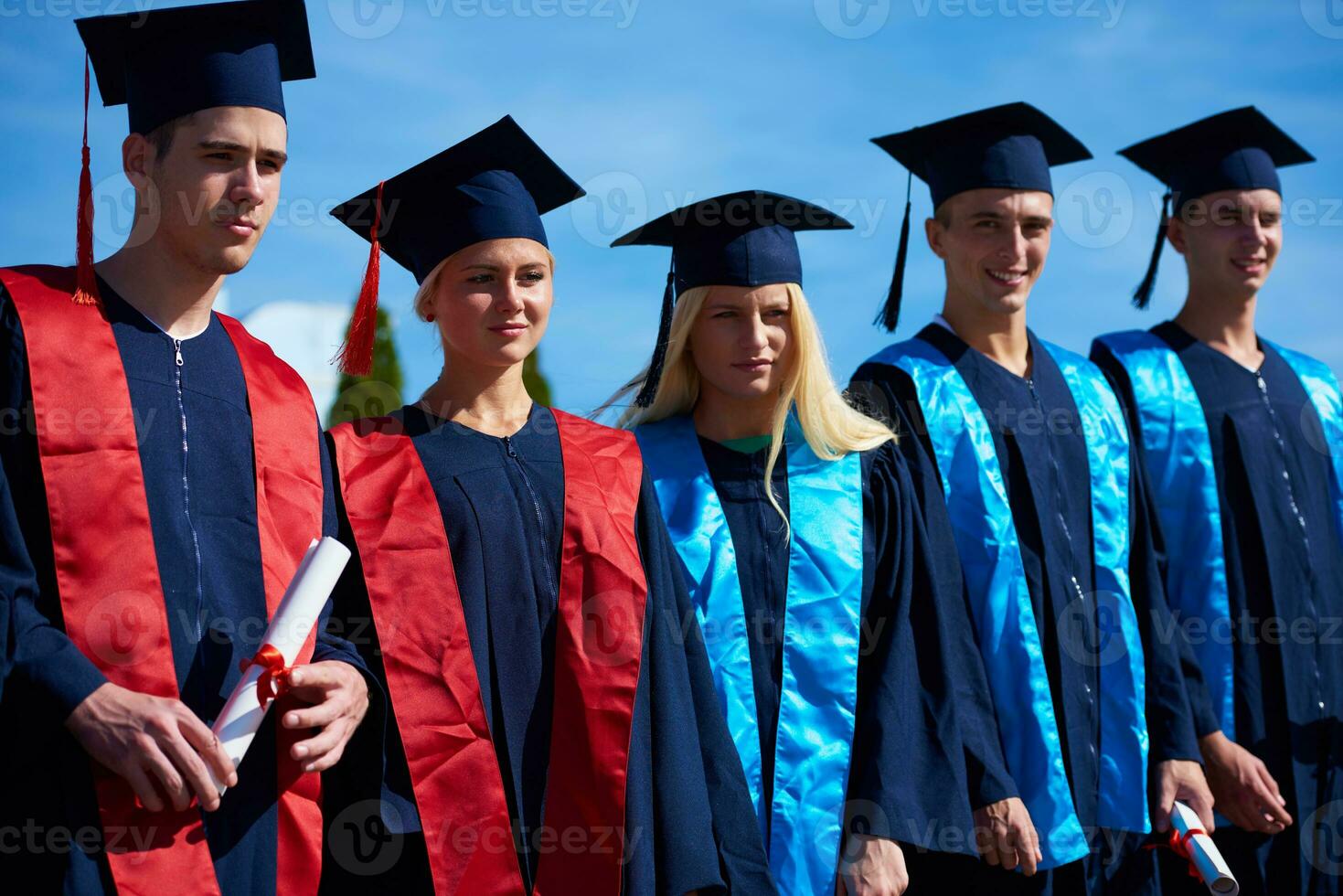 young graduates students group photo
