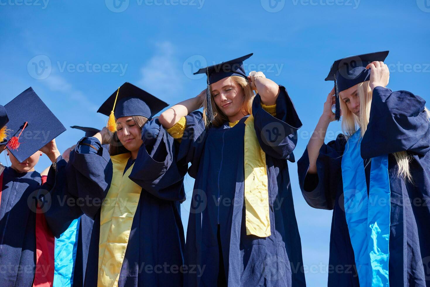 young graduates students group photo