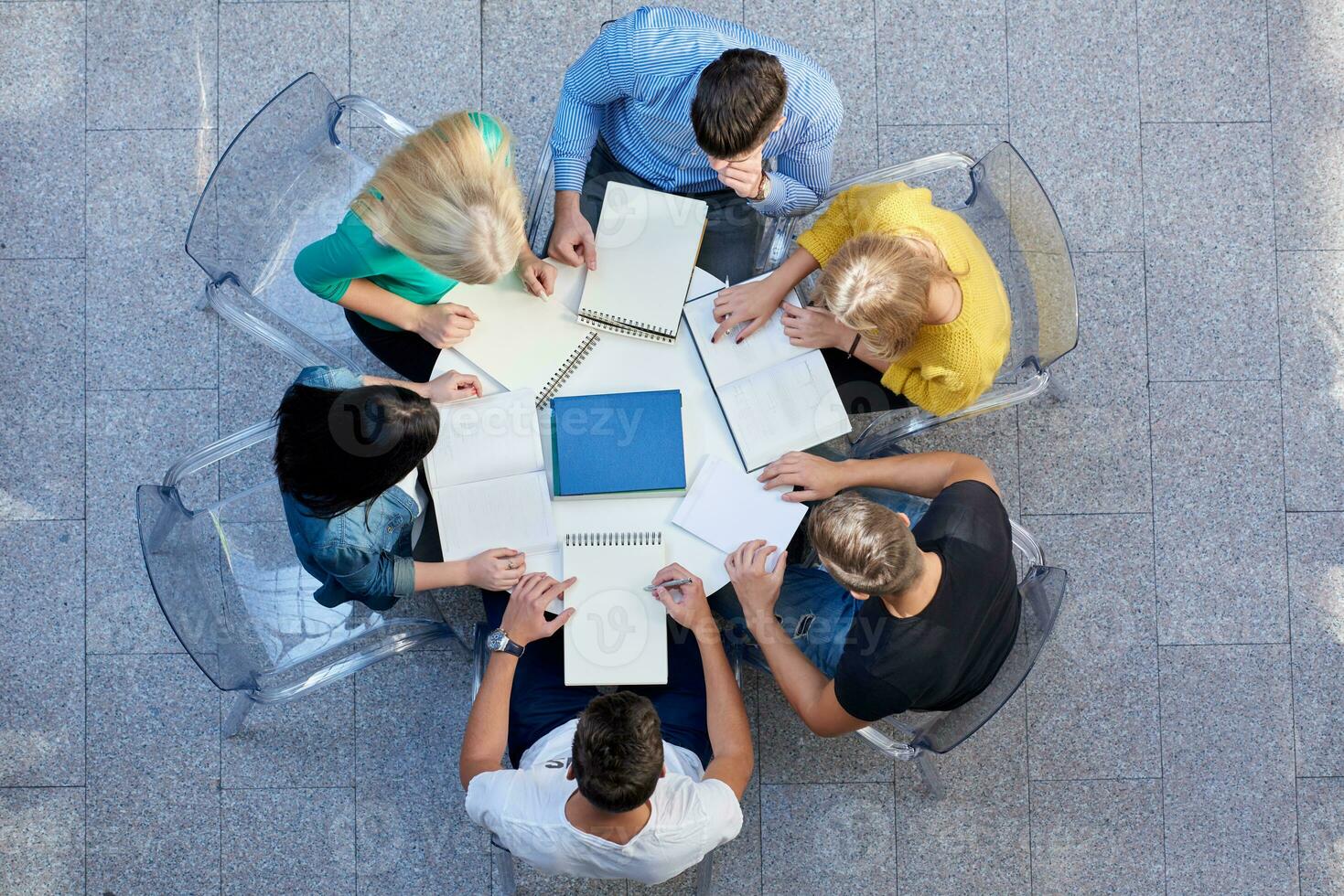 group of students  top view photo