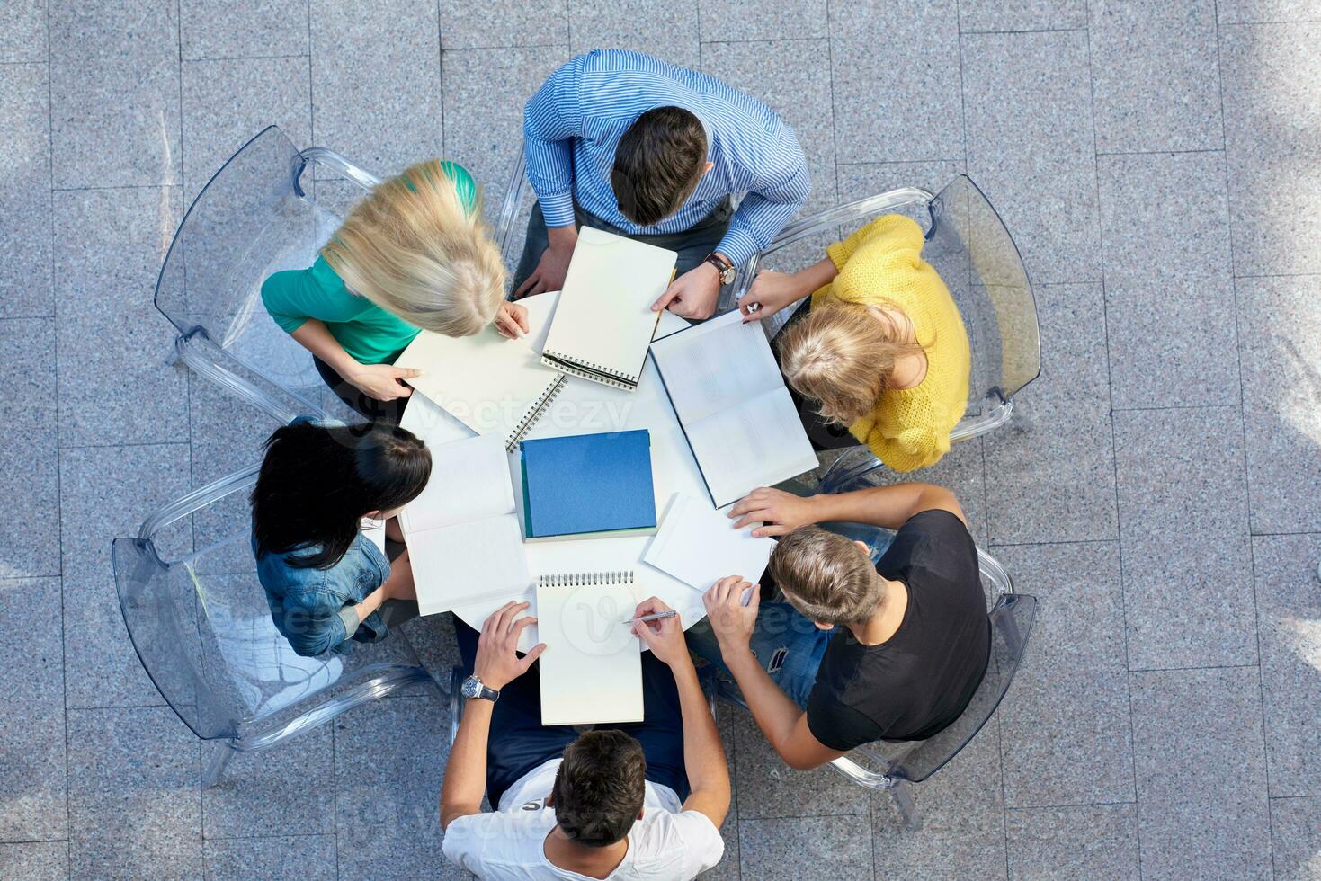 group of students  top view photo