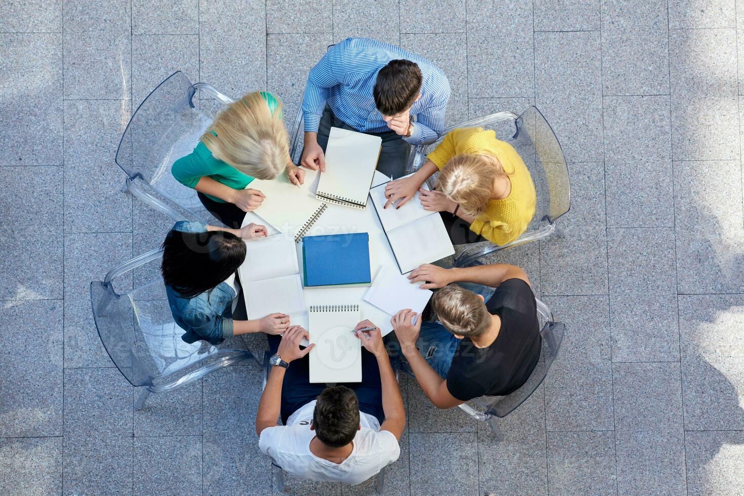 group of students  top view photo