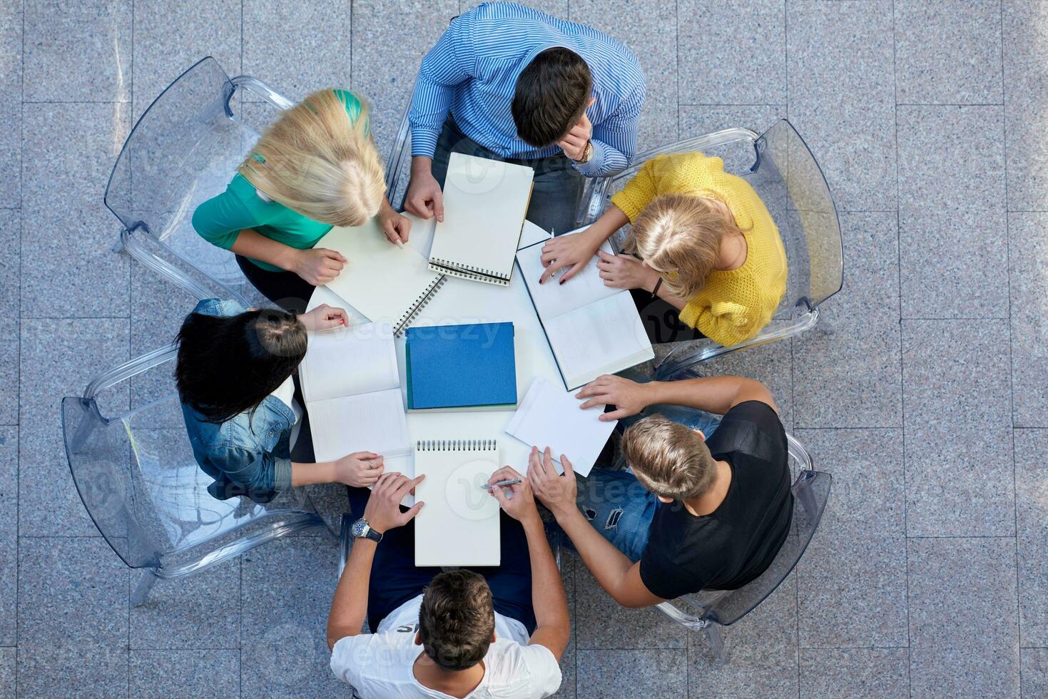 group of students  top view photo