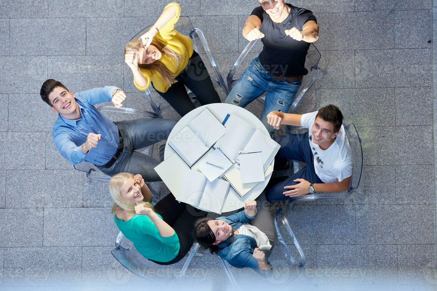 group of students  top view photo