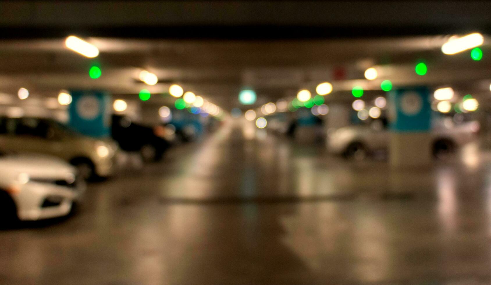 blurred indoor parking lot photo