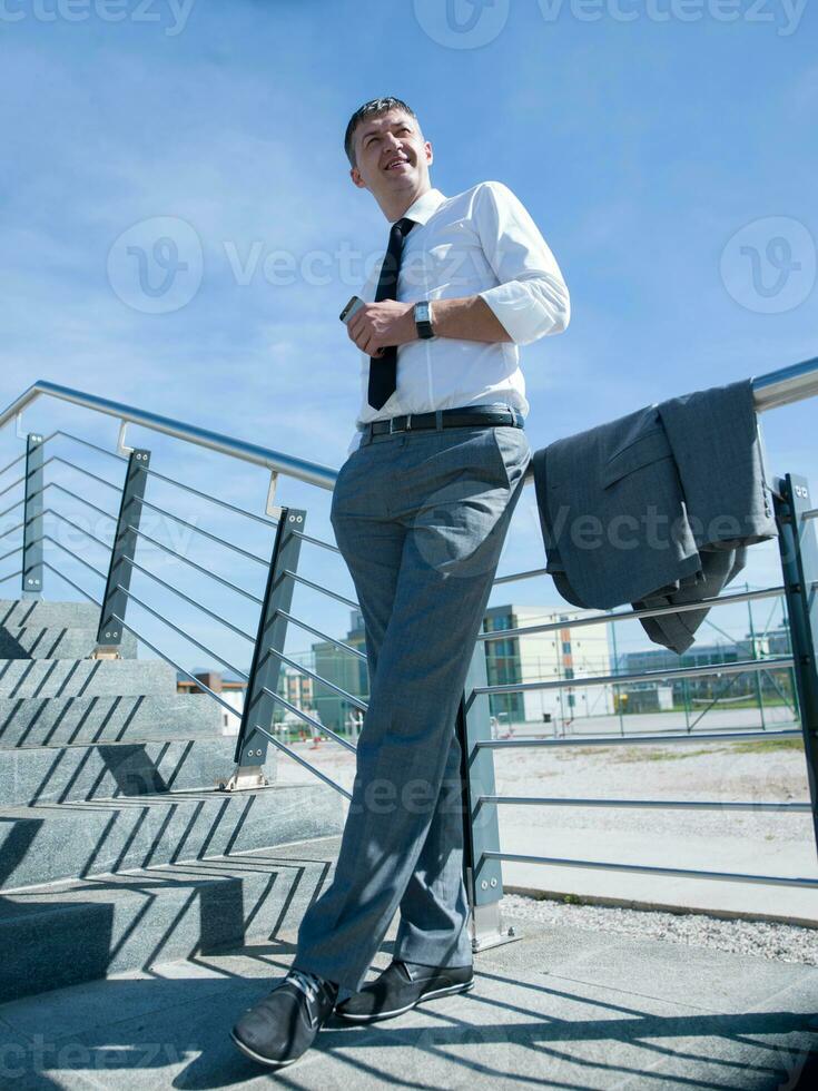 businness man portrait outdoors photo