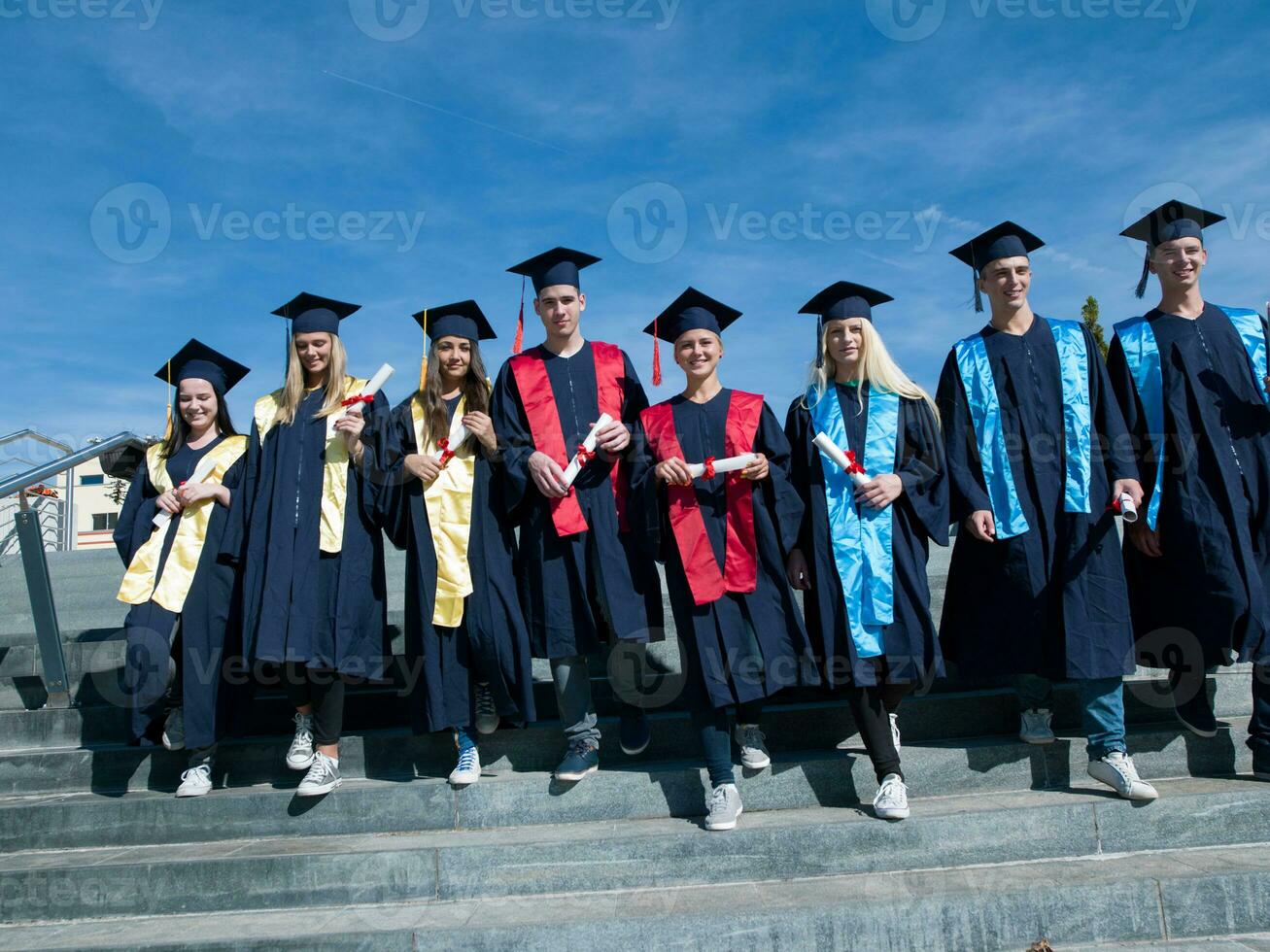 young graduates students group photo
