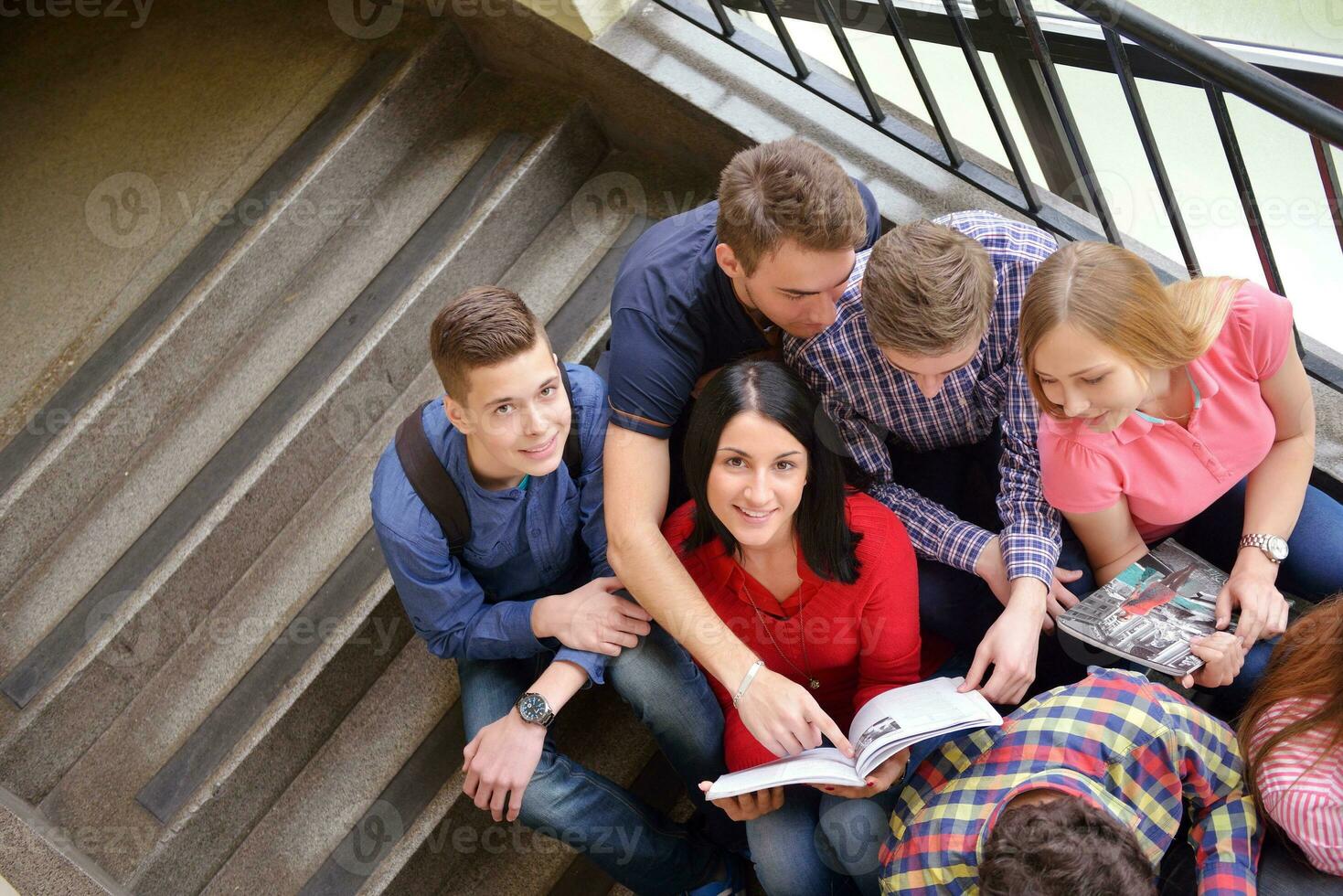 happy teens group in school photo