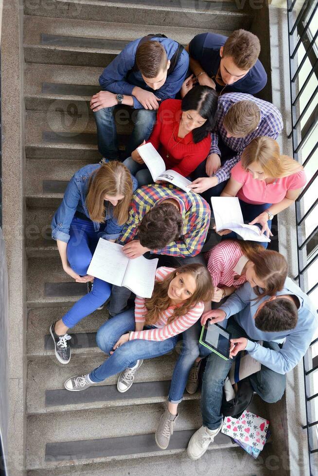happy teens group in school photo