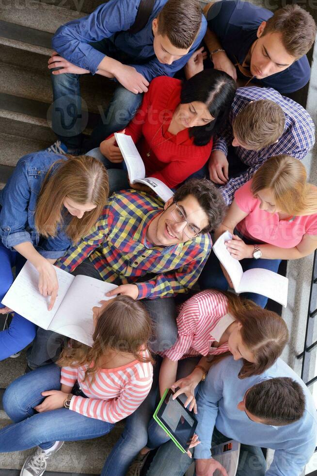 happy teens group in school photo