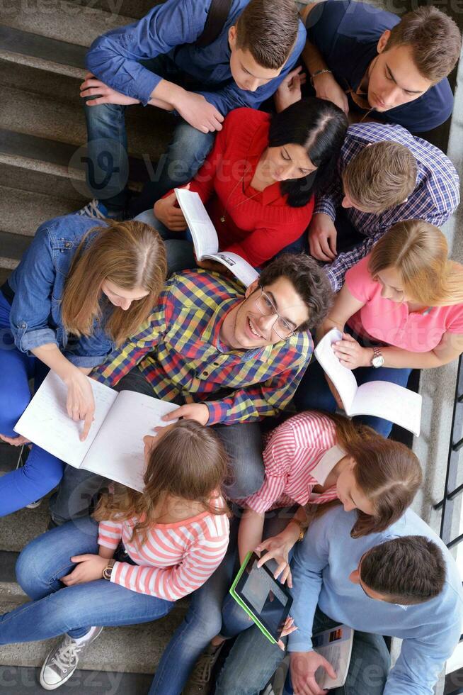 happy teens group in school photo