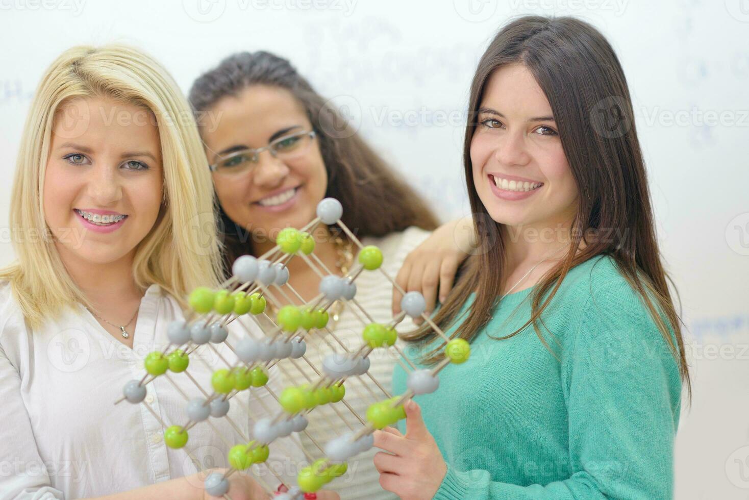 happy teens group in school photo