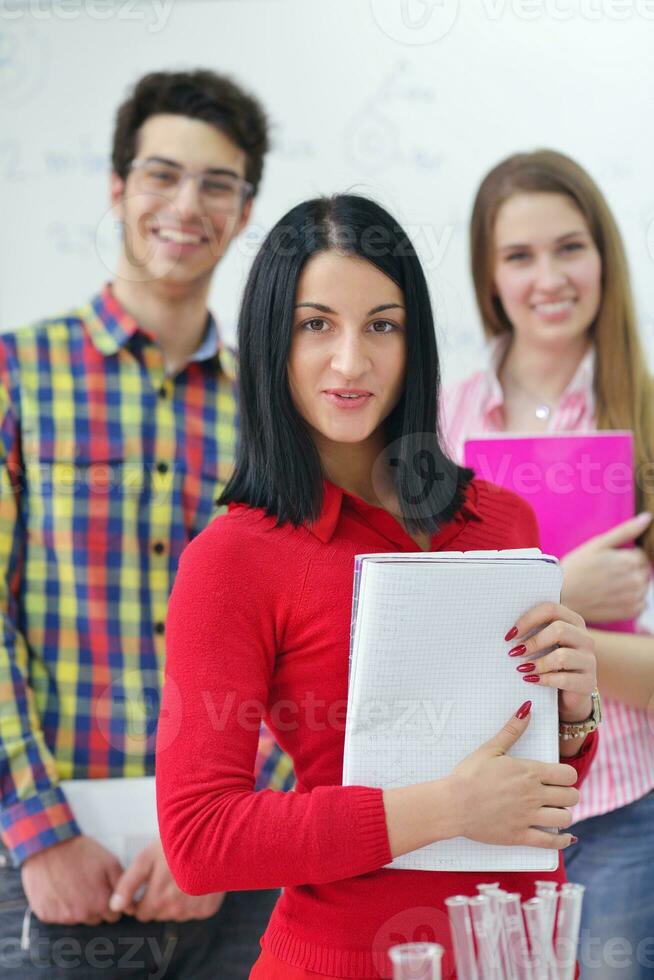 happy teens group in school photo