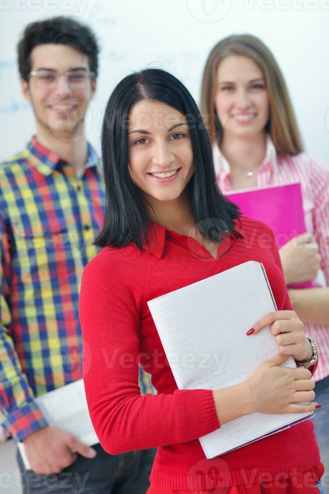 happy teens group in school photo