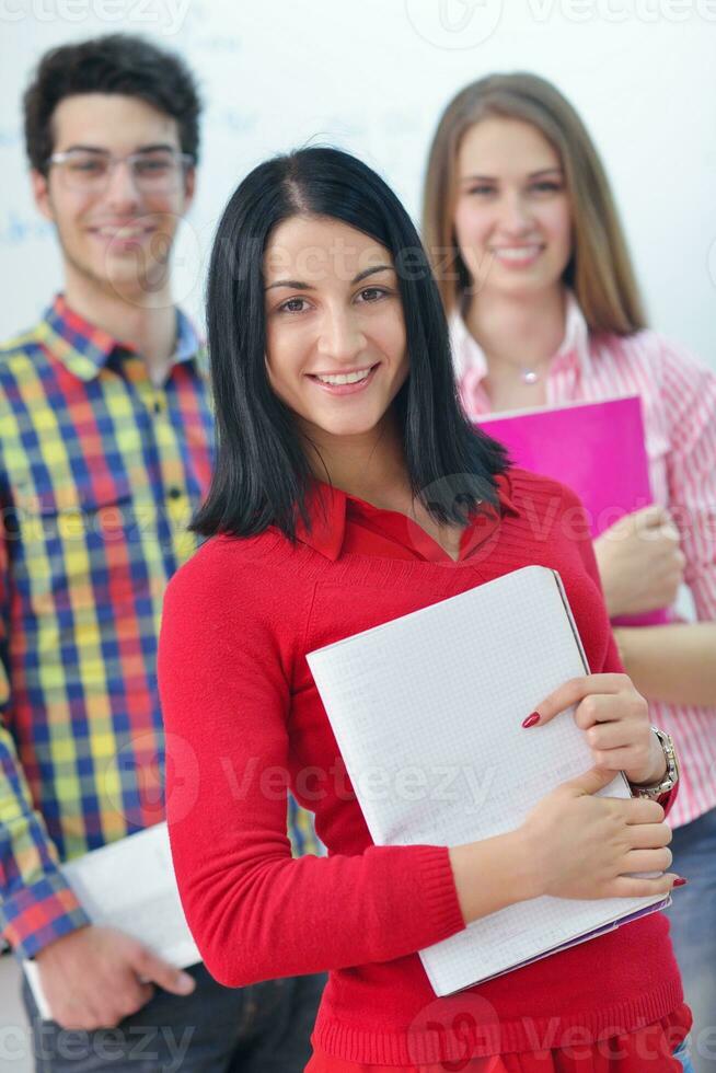 happy teens group in school photo