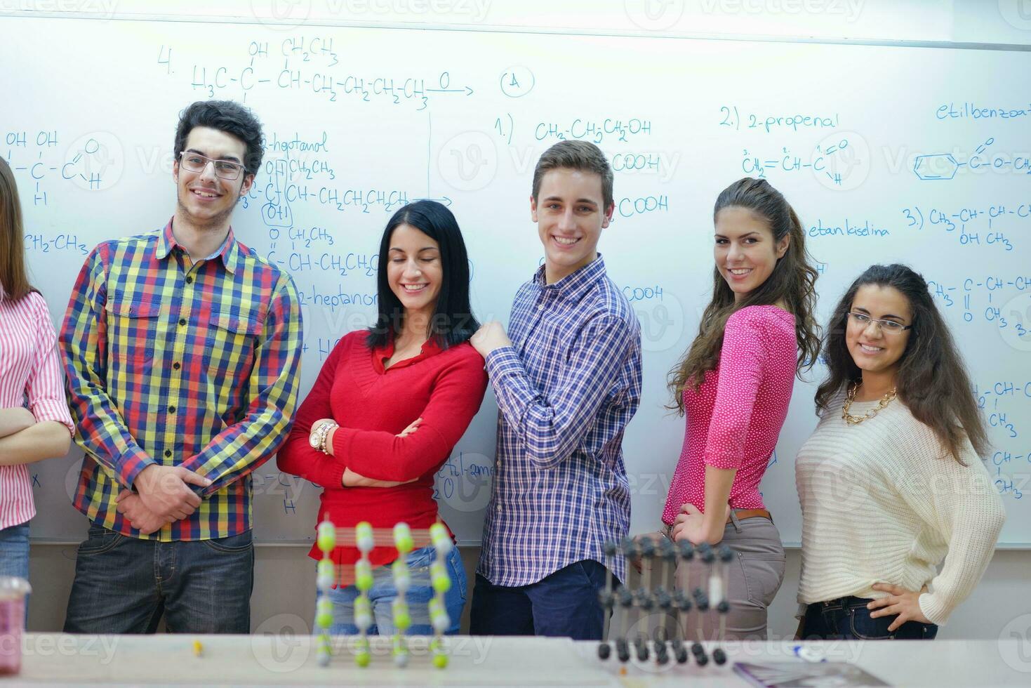 happy teens group in school photo