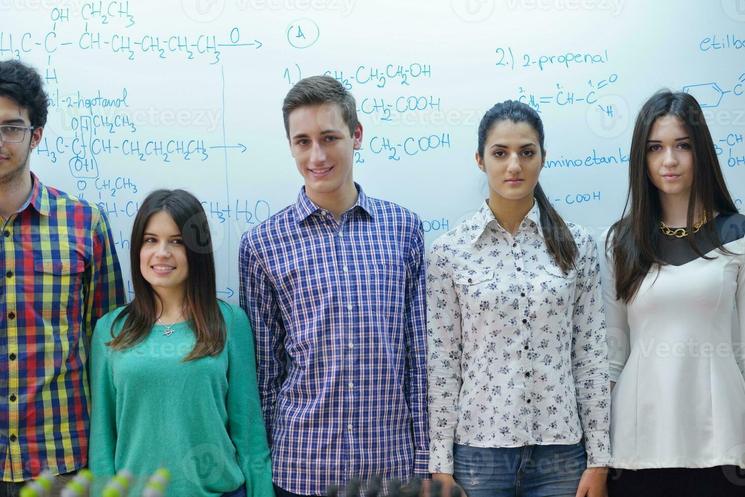 happy teens group in school photo