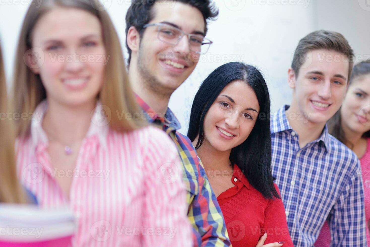 happy teens group in school photo