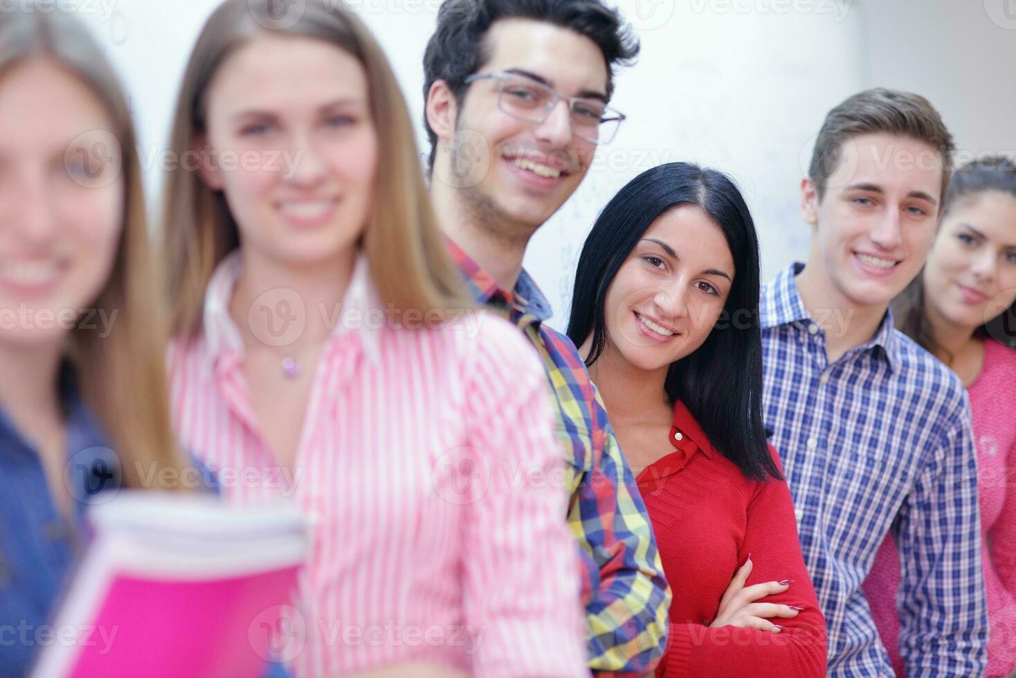 happy teens group in school photo