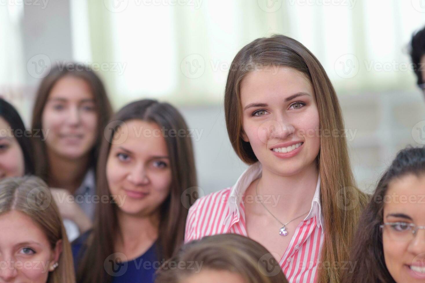 happy teens group in school photo
