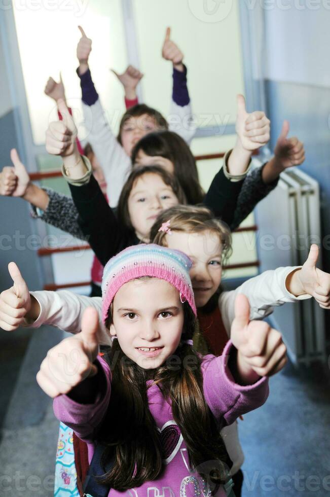 happy children group in school photo