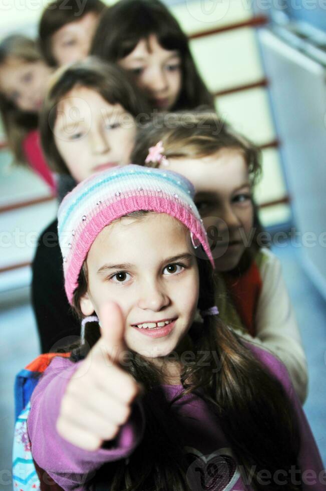 happy children group in school photo