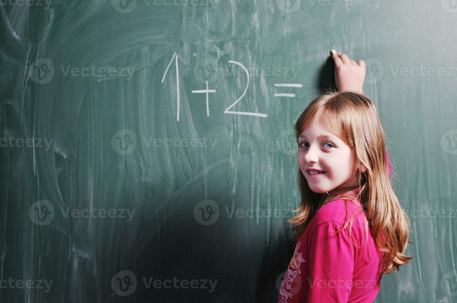 happy young school girl portrait photo