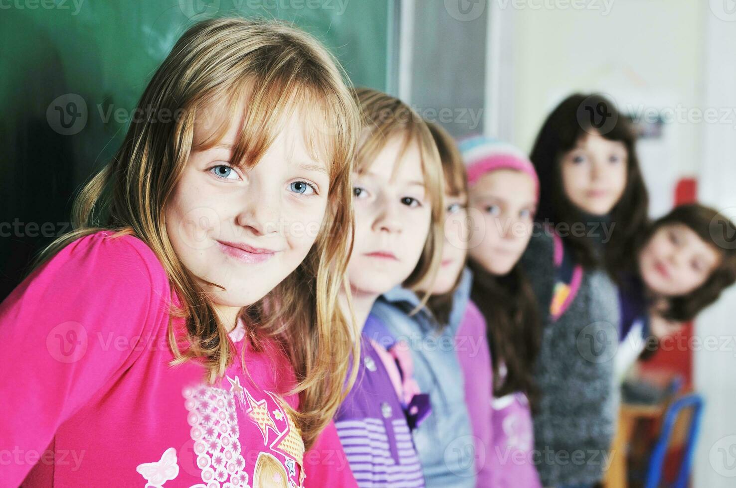 happy children group in school photo