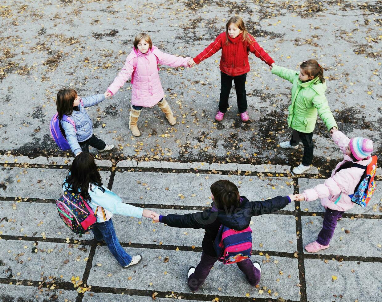 school girls running away photo