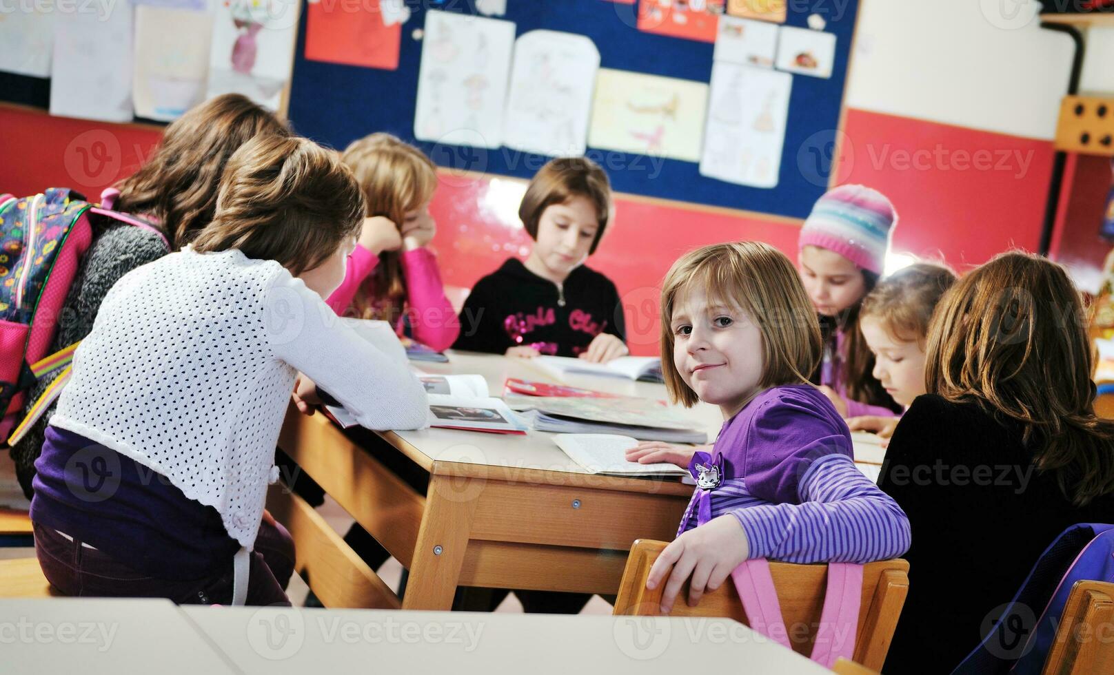 happy children group in school photo