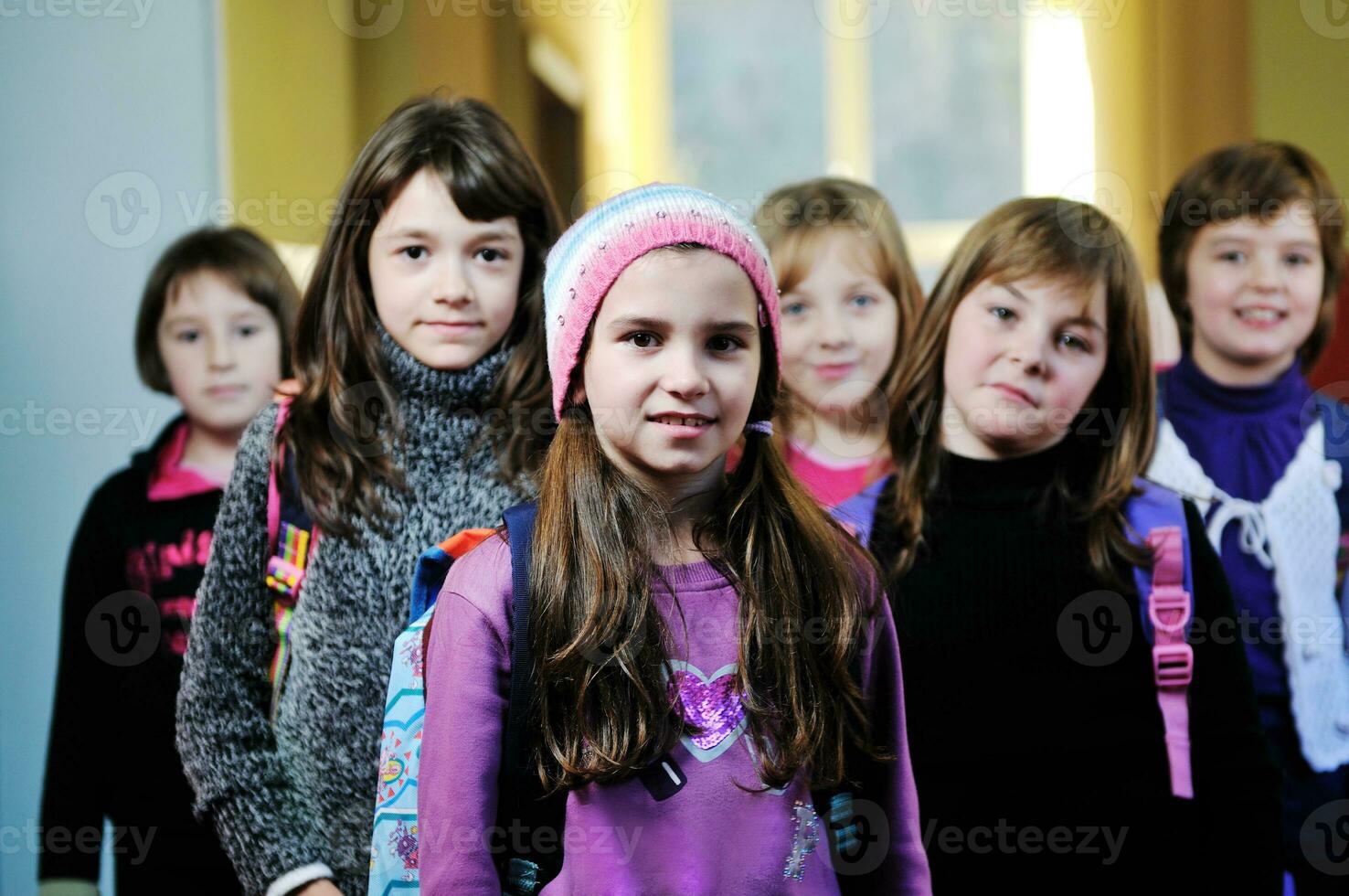 happy children group in school photo