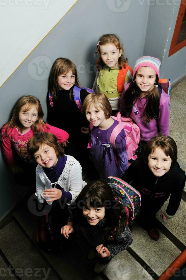 happy children group in school photo