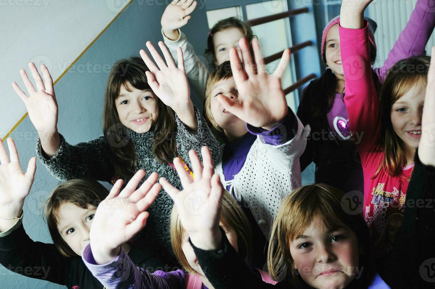 happy children group in school photo