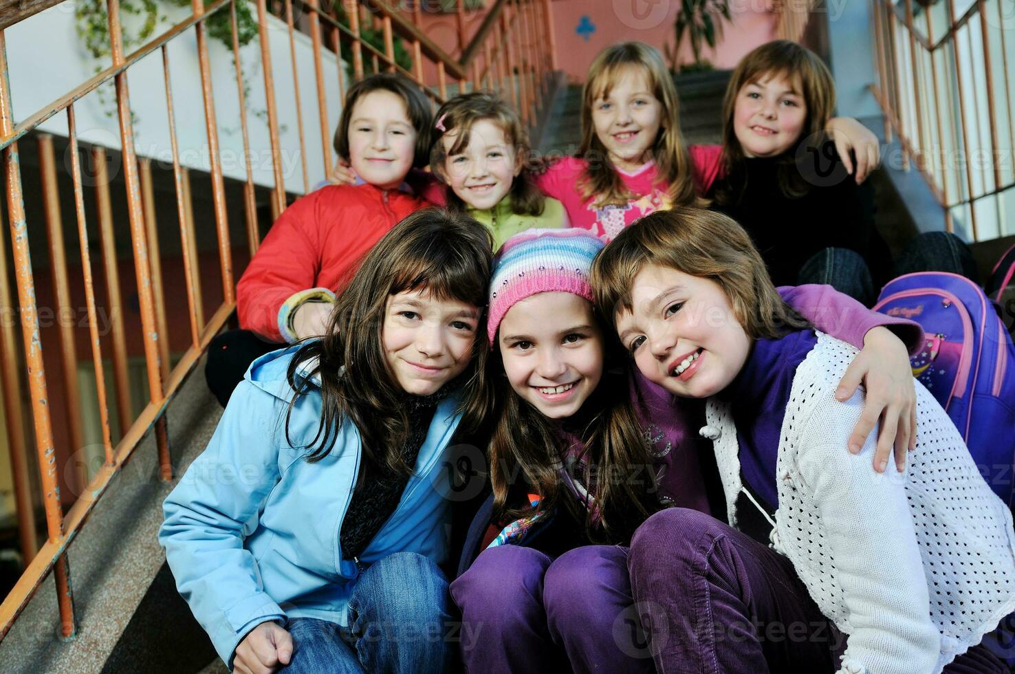 happy children group in school photo